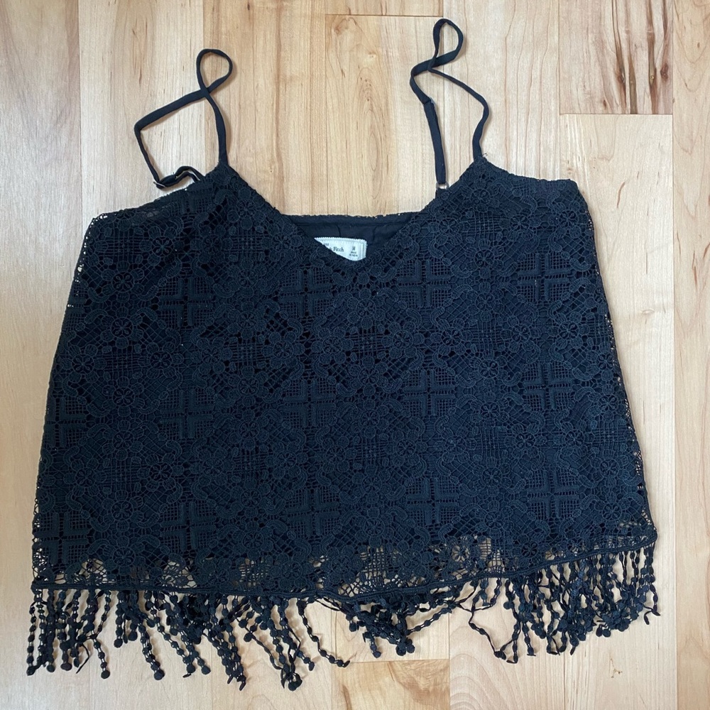 Abercrombie black textured top